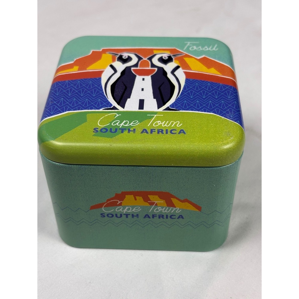 Fossil Cape Town South Africa Penguin Collectible Watch Tin Box SBT-1023 04/10